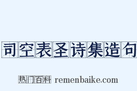 司空表圣诗集造句是什么意思的图片